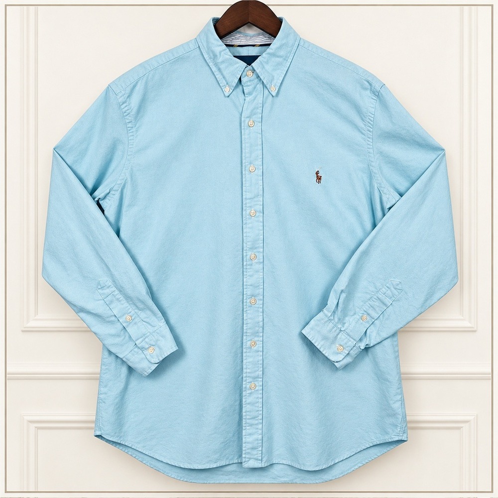 Ralph Lauren Oxford Shirt Mens XLT Tall Blue Long Sleeve Preppy Button Down